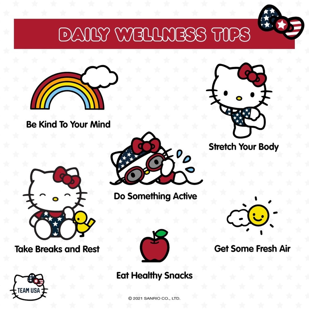 Hello Kitty Wellness tips since I’m so behind! 😩